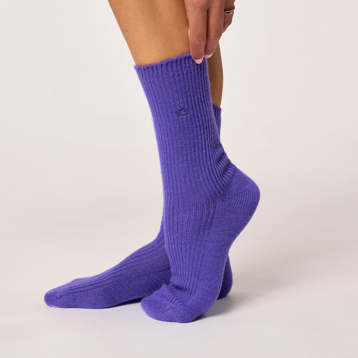 Chaussette En Laine Avec Angora - Violet