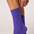 Chaussette En Laine Avec Angora - Violet
