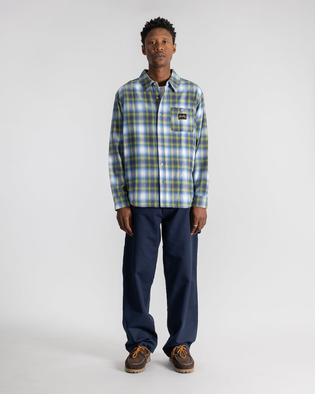 Flannel Shirt - Bright Blue Plaid