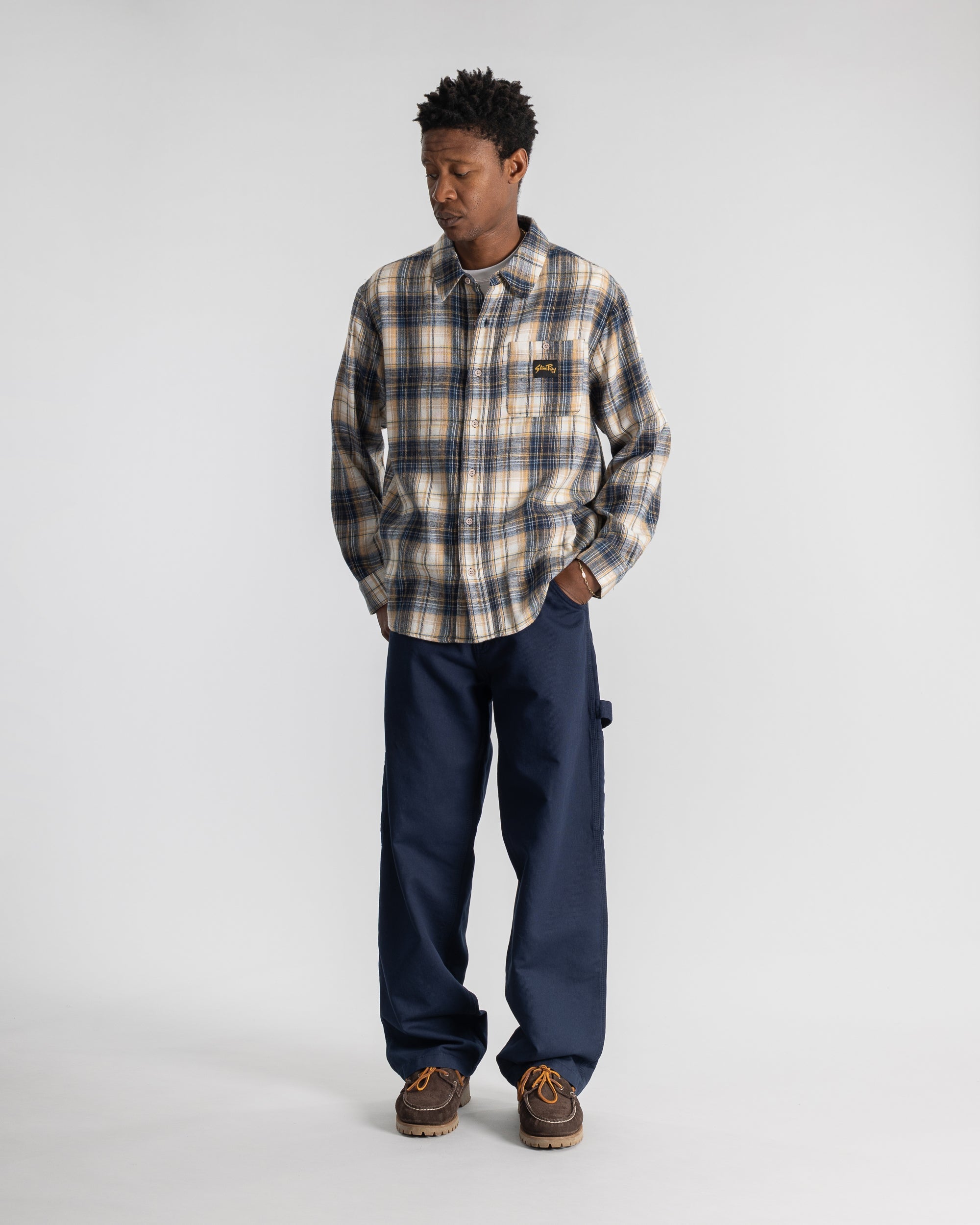 Camisa de franela - Cuadros azul marino