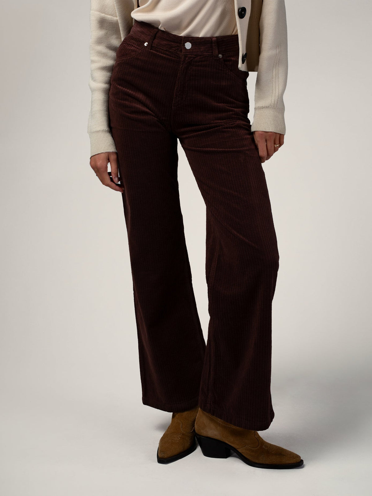 Flare-broek Chocoladebruin