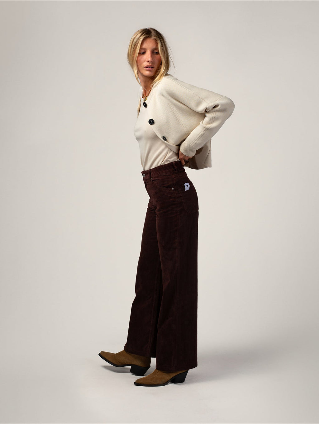 Flare-broek Chocoladebruin