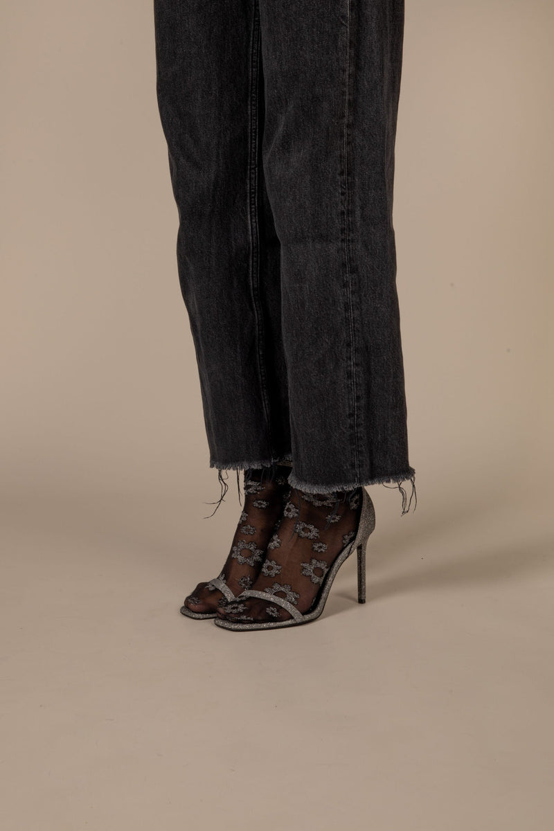 Socquettes Fleur Lurex - Noir