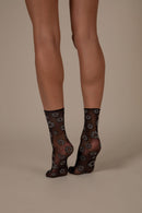 Socquettes Fleur Lurex - Noir