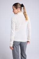 Pull Col Roule Flocons Flocon - Blanc Lurex Silver