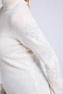 Pull Col Roule Flocons Flocon - Blanc Lurex Silver