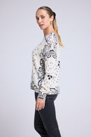 Pull Col Rond Bandana Flo - Blanc Noir