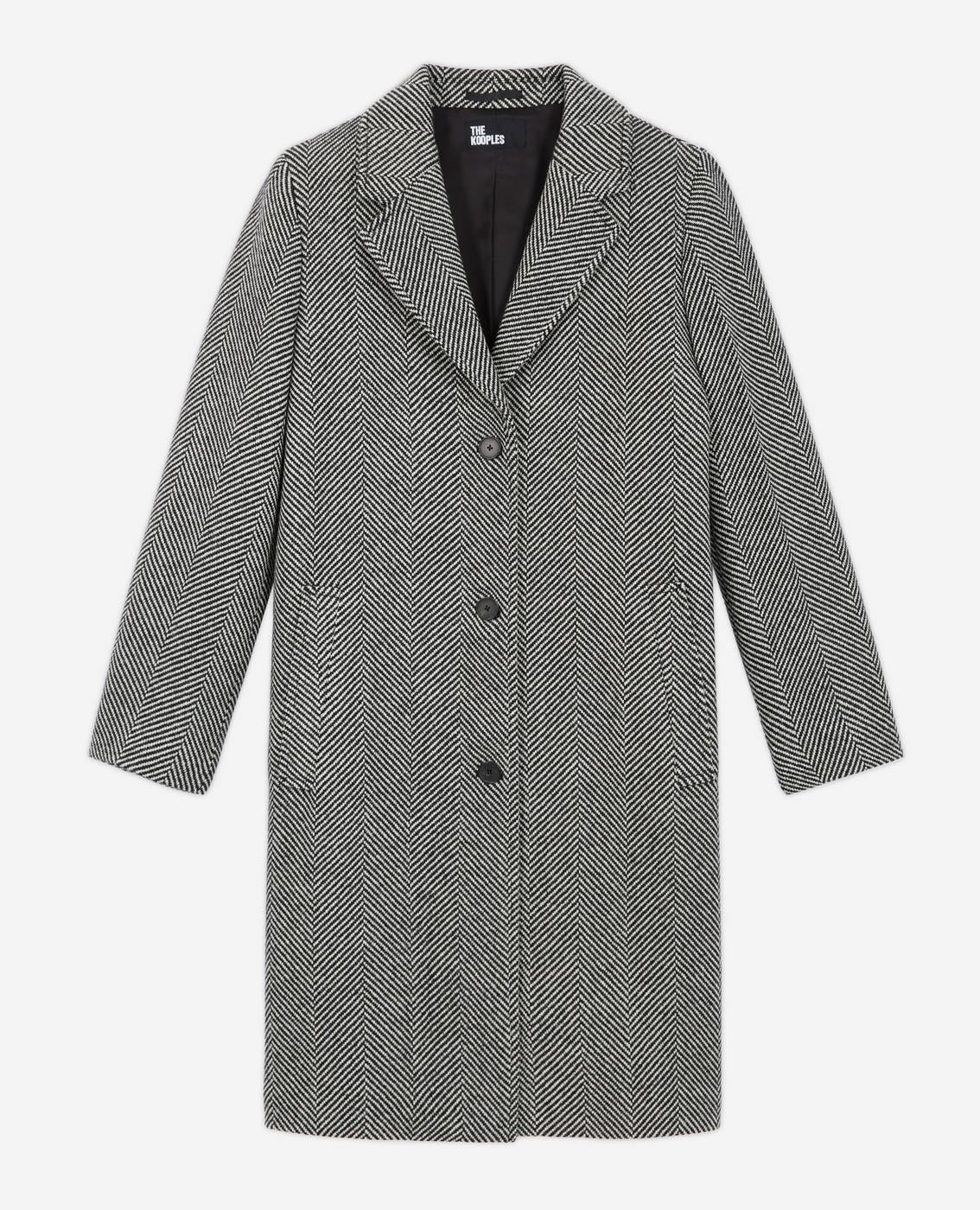 The Kooples - Manteau Detail Poches A Rabat Surpiquees Et Coudieres - Femme
