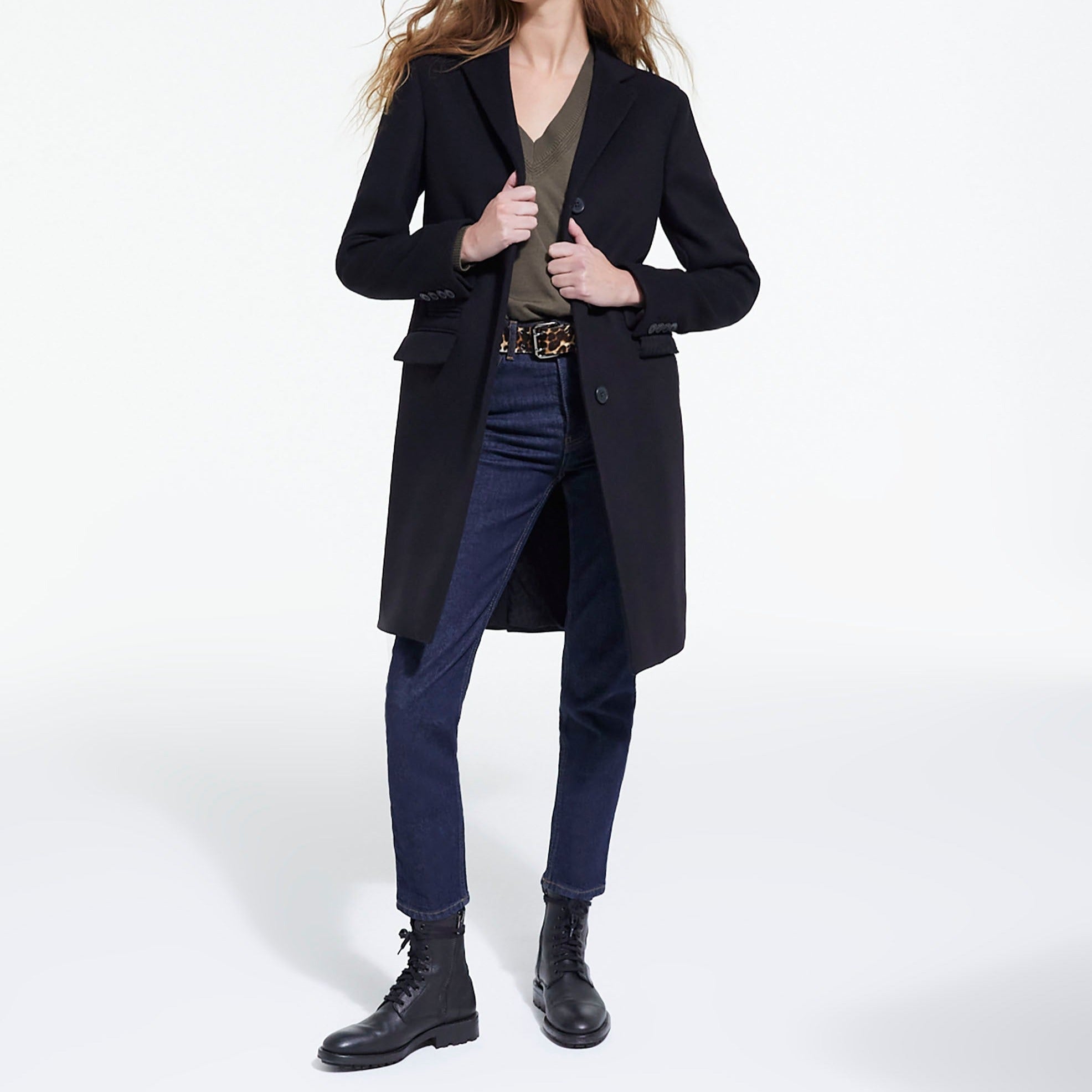 The Kooples - Abrigo Largo Ajustado Con Solapa Cruzada - Mujer