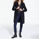 Manteau Long Ajuste Avec Col Crante - Femme