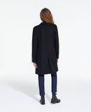Manteau Long Ajuste Avec Col Crante - Femme