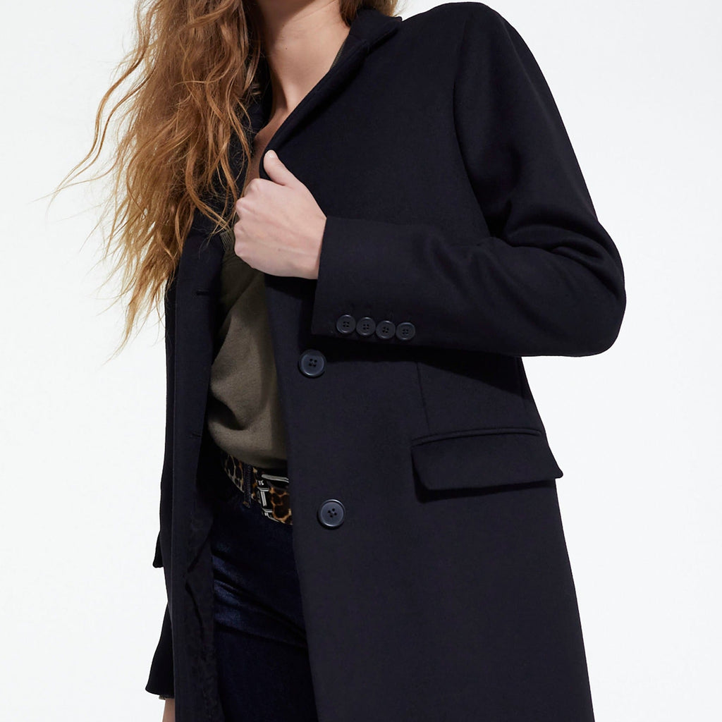 The Kooples - Abrigo Largo Ajustado Con Solapa Cruzada - Mujer
