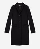 Manteau Long Ajuste Avec Col Crante - Femme