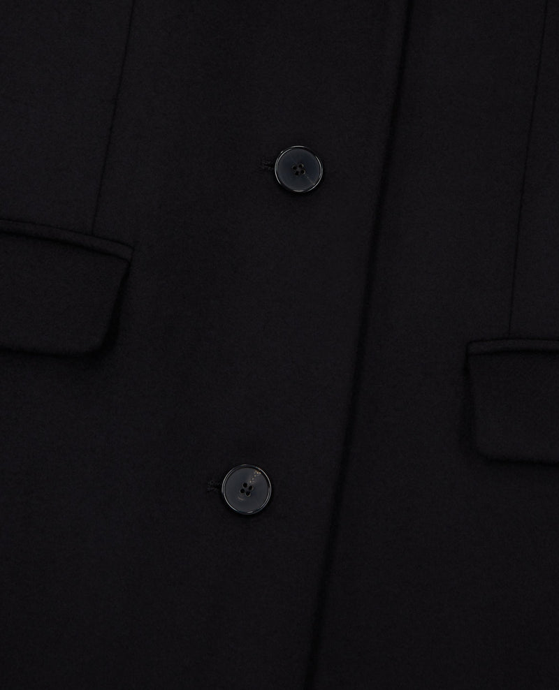 Manteau Long Ajuste Avec Col Crante - Femme