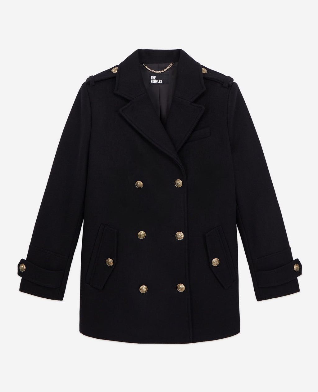The Kooples - Wool Peacoat - Black - Women