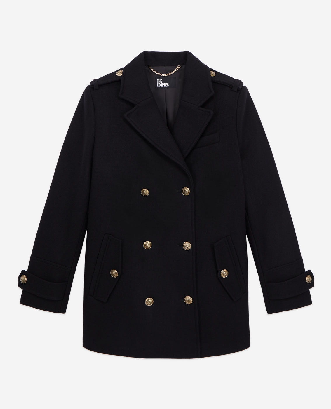 The Kooples - Wool Peacoat - Black - Women