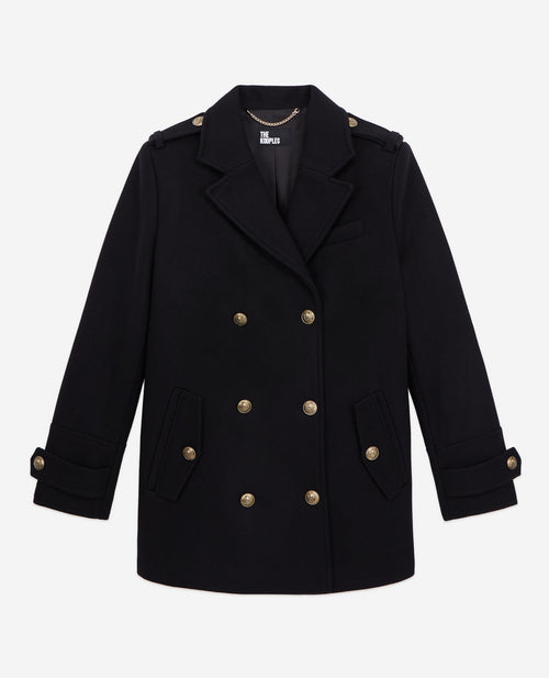 Chaquetón de lana - Negro - Mujer
