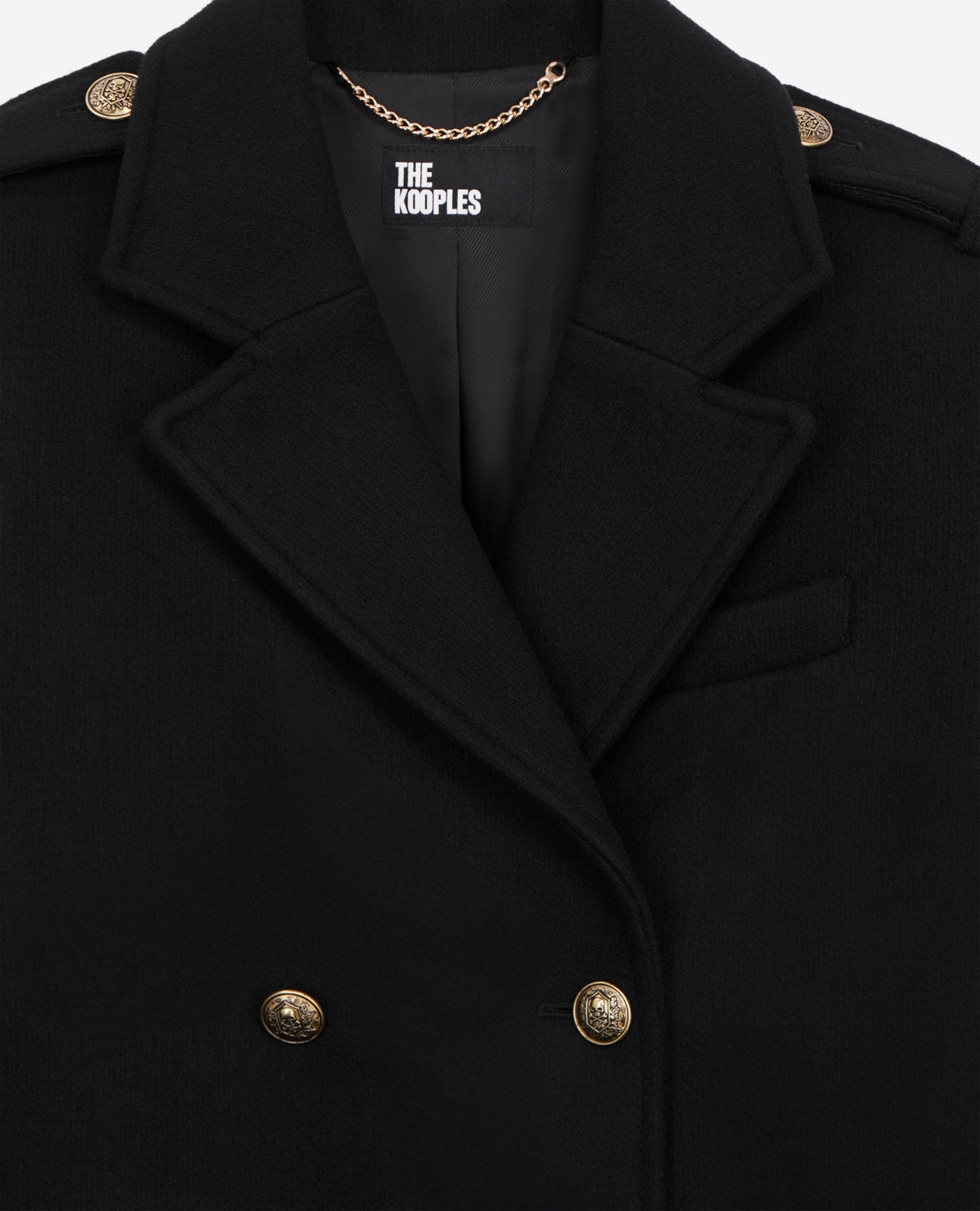 The Kooples - Wool Peacoat - Black - Women