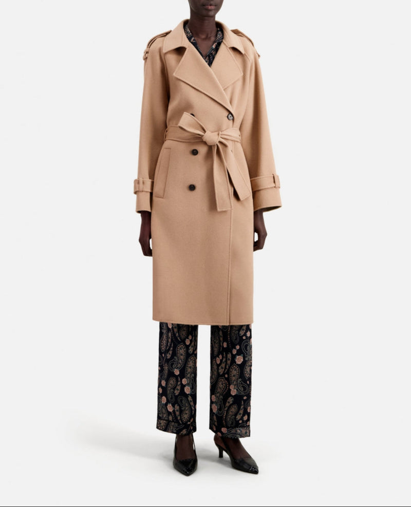 Manteau En Laine - Beige - Femme