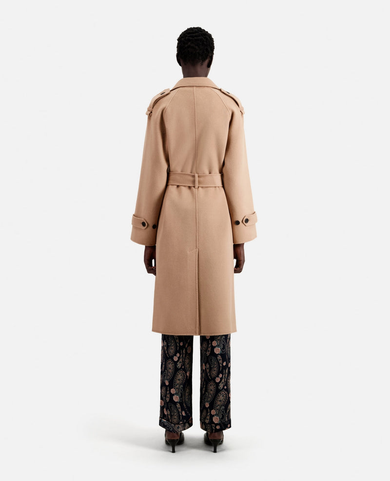 Manteau En Laine - Beige - Femme