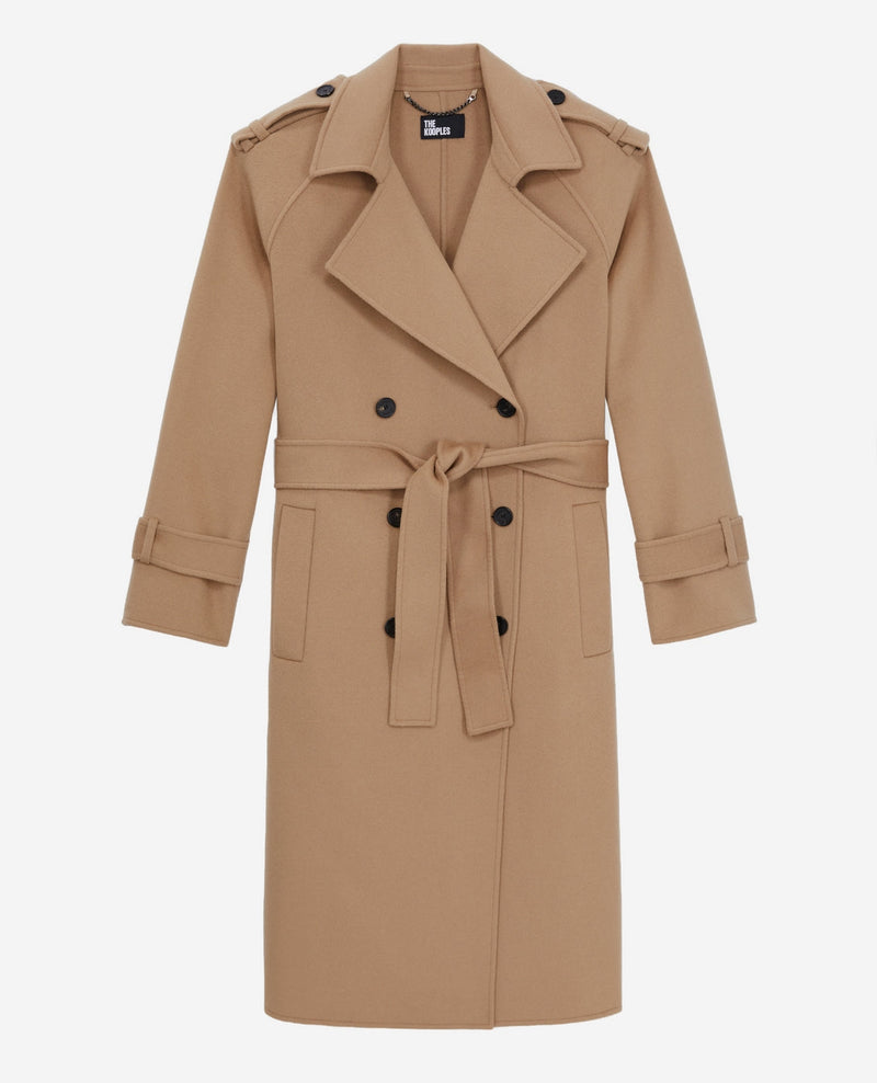 Manteau En Laine - Beige - Femme
