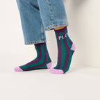 Chaussettes En Coton Peigné À Message - Plum