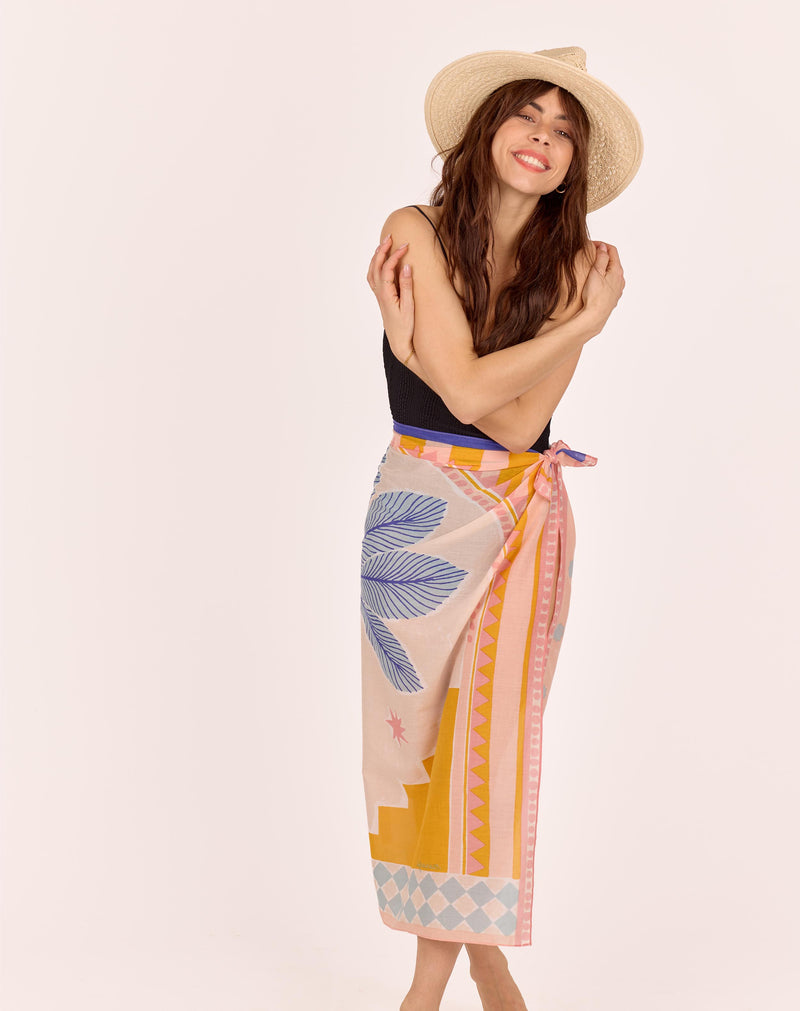 Foulards Riad Rose Blue Sky