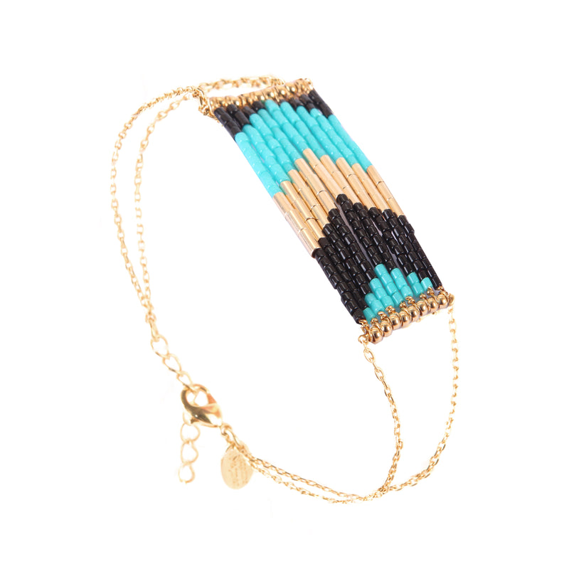 Bracelet Folk Doré Multicolore