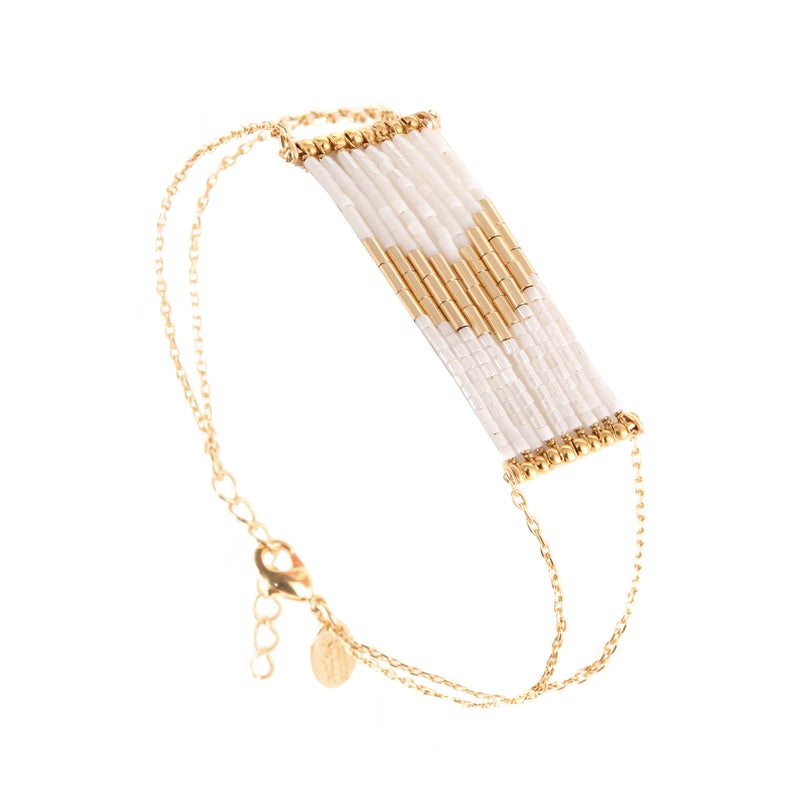 Bracelet Folk Doré Blanc