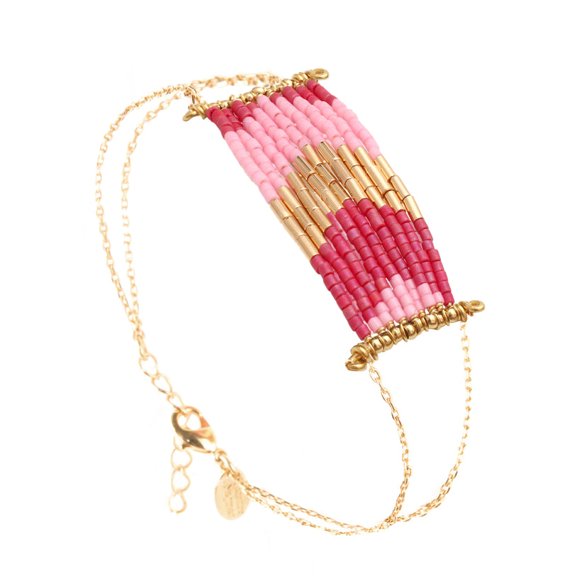 Bracelet Folk Doré Rose