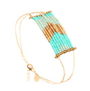 Bracelet Folk Doré Bleu