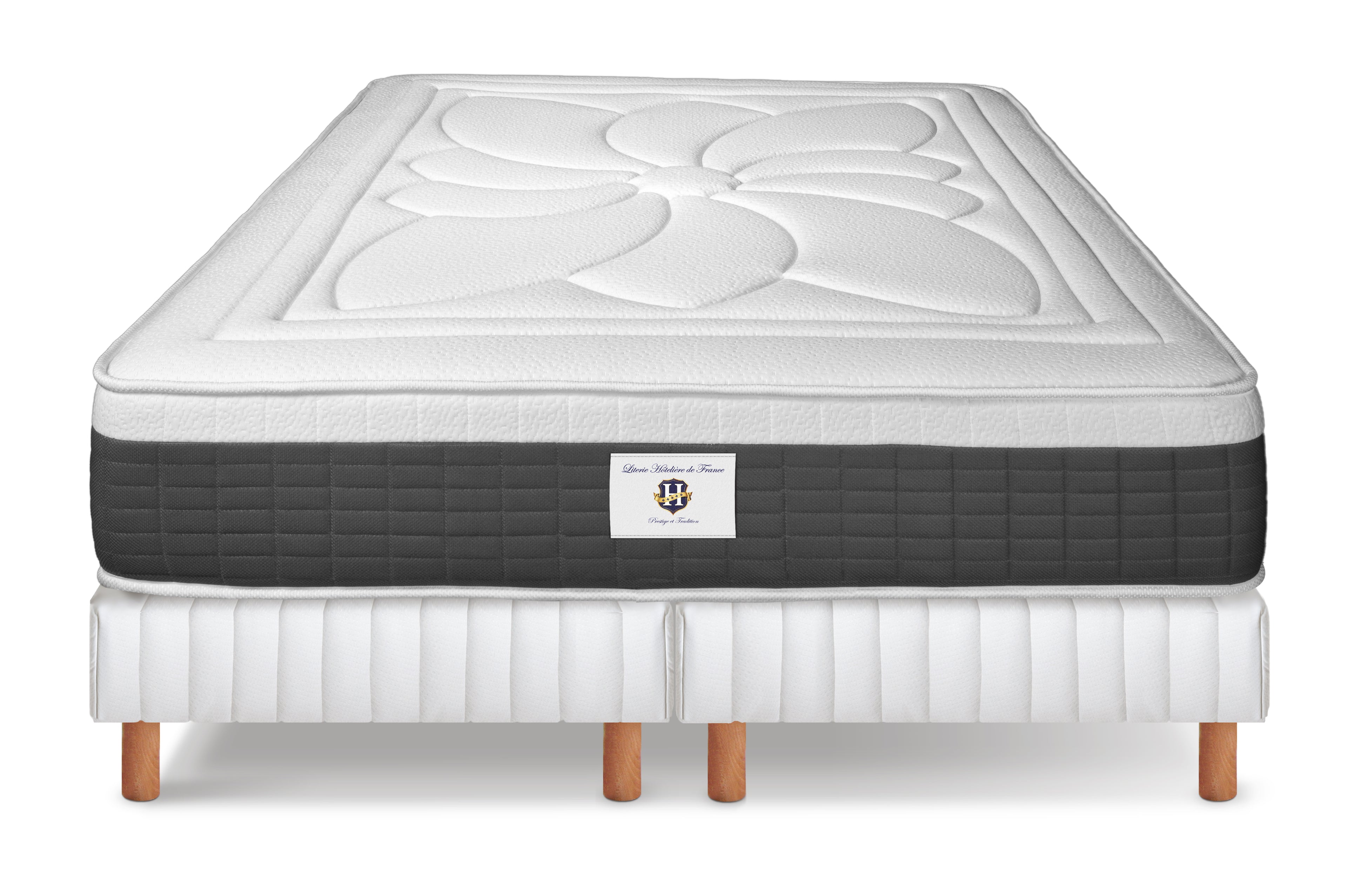 Fontainebleau - Mattress + Box Spring Set - White/Grey