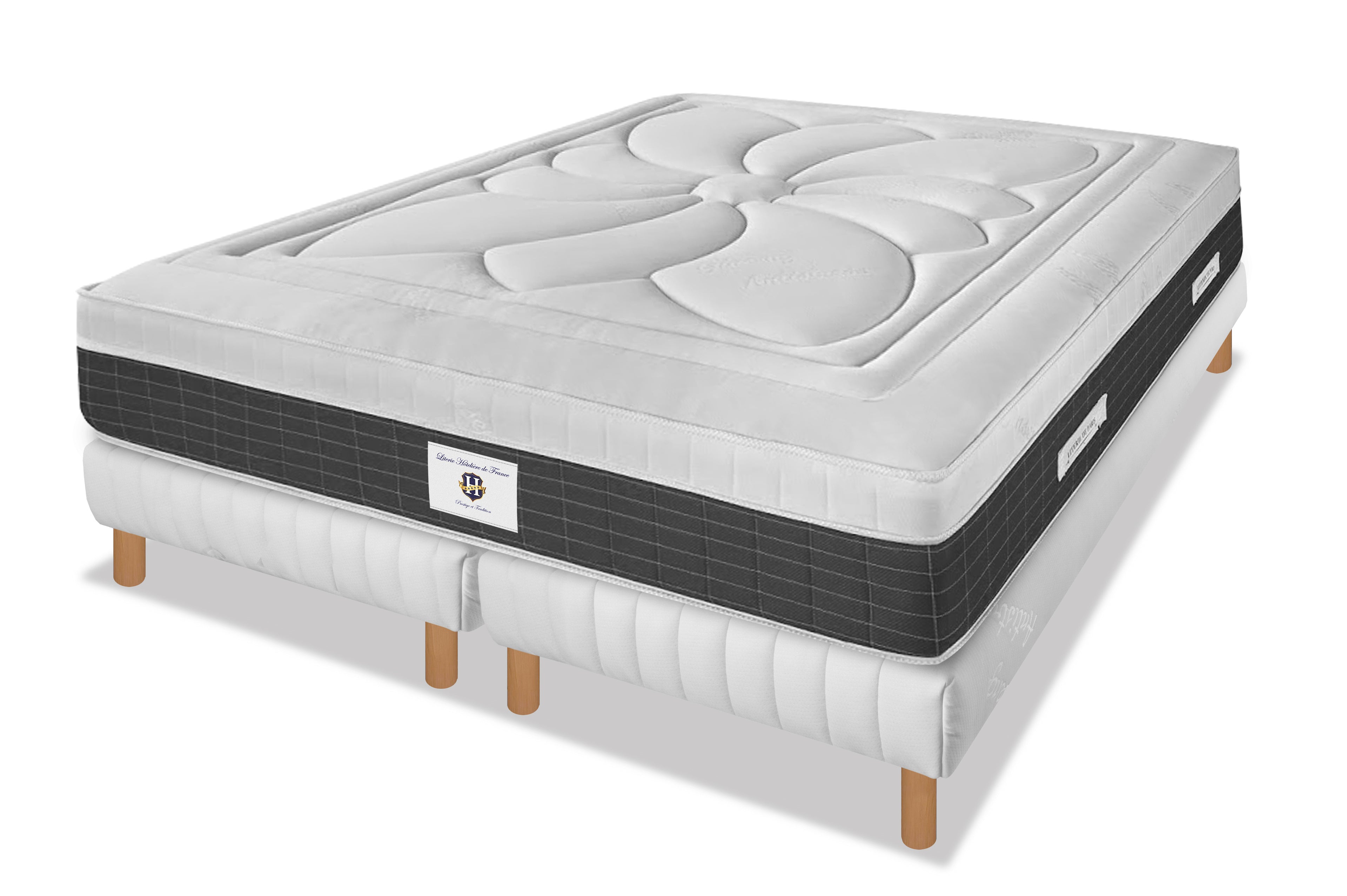 Fontainebleau - Mattress + Box Spring Set - White/Grey