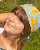 Foulard Siargao - Bleu & Jaune - 100% Coton