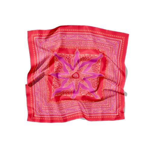 Siargao Silk Scarf - Pink & Red - 100% Silk