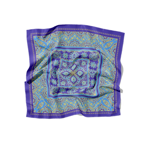 Hoian Silk Scarf - Purple & Blue - 100% Silk