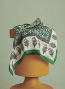 FOULARD FLEURI VERT ANDA PETITE MENDIGOTE