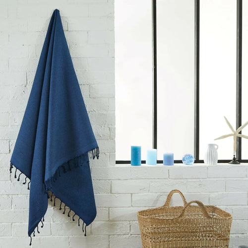 Fouta Eponge Unie Bleu marine - 100 x 200 cm | Towel