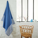 Fouta Nid d'Abeille Bleu océan - 100 x 200 cm | Beach Towel