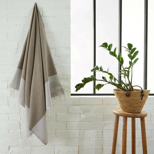 Fouta Nid d'Abeille Taupe - 100 x 200 cm | Beach Towel