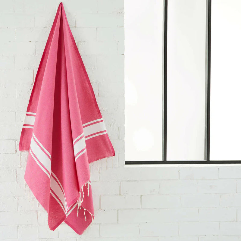 Fouta Tissage Plat Fuchsia - 100 x 200 cm | Beach Towel