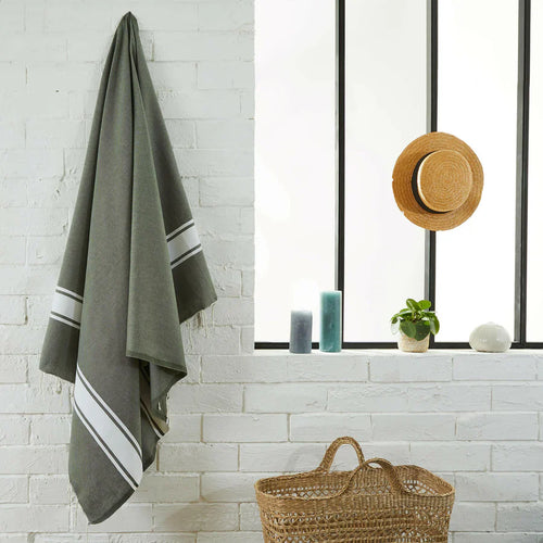 Fouta Tissage Plat Olive - 100 x 200 cm | Beach Towel