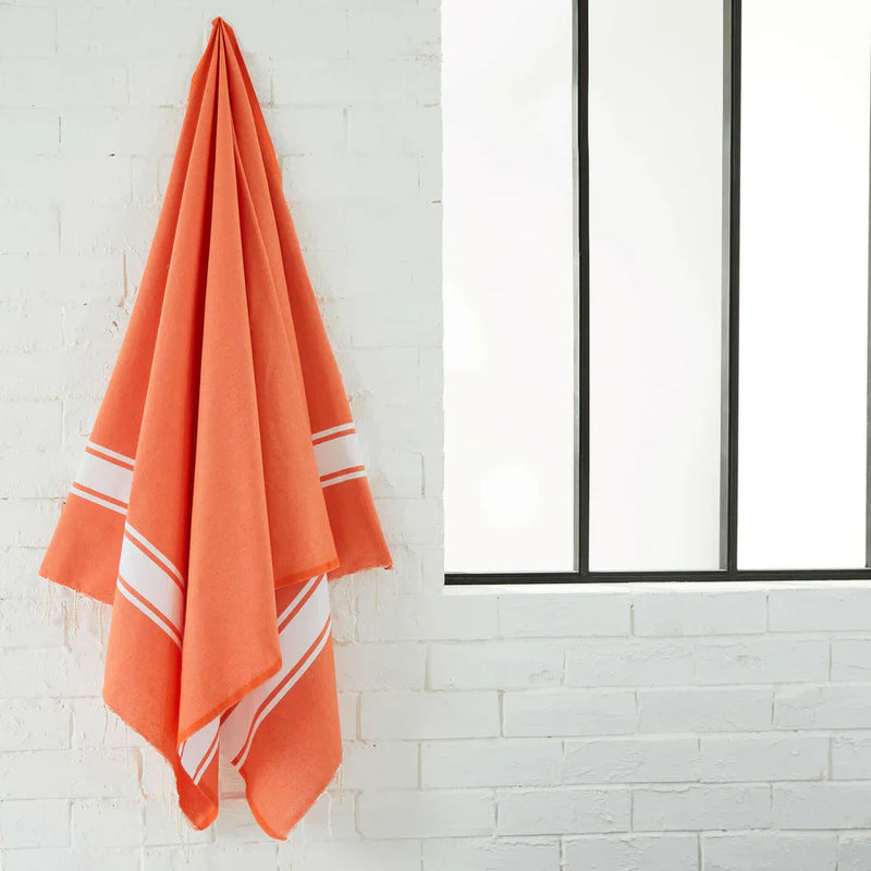 Fouta Tissage Plat Orange - 100 x 200 cm | Beach Towel