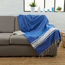 Fouta XXL Classique Bleu océan- 200 x 300 cm | Large Beach Towel | Sofa Throw