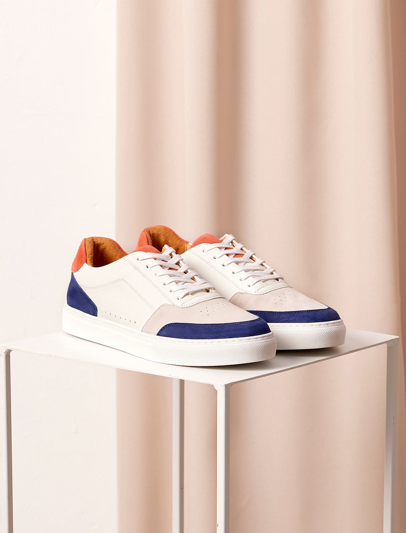 Sneakers À Lacets Frisco V3 - Blanc, Bleu & Terracotta - Homme