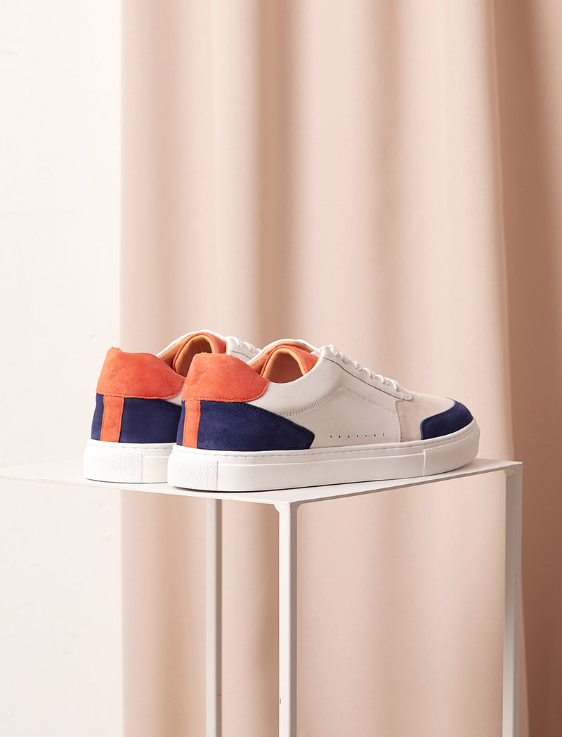 Sneakers À Lacets Frisco V3 - Blanc, Bleu & Terracotta - Homme