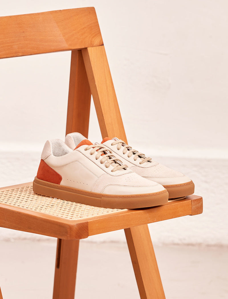 Zapatillas deportivas con cordones Frisco - Crema, gris claro y óxido - Hombres