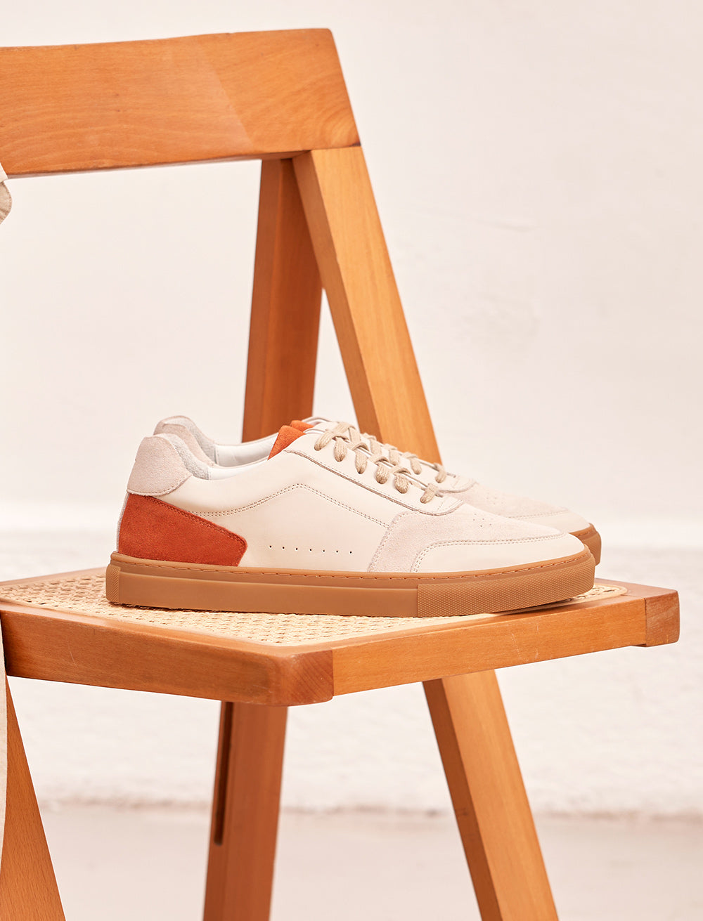 Sneakers À Lacets Frisco - Crème, Grège Clair & Rouille - Homme