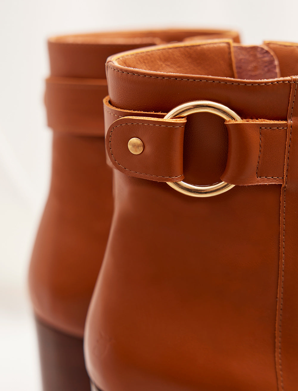 Giada Heeled Ankle Boots - Cognac - Women