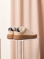 Zapatillas Con Cordones Lino - Crema & Negro - Hombre